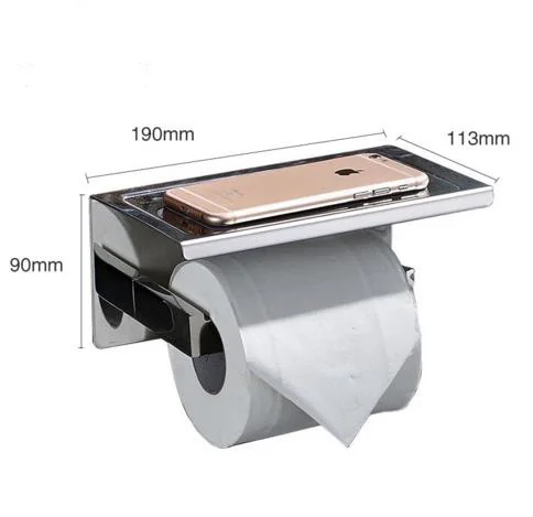 New Multi-function Paper Holders Bathroom Shelves Single Roll Toilet Bathroom Accessories 304 Stainless Steel