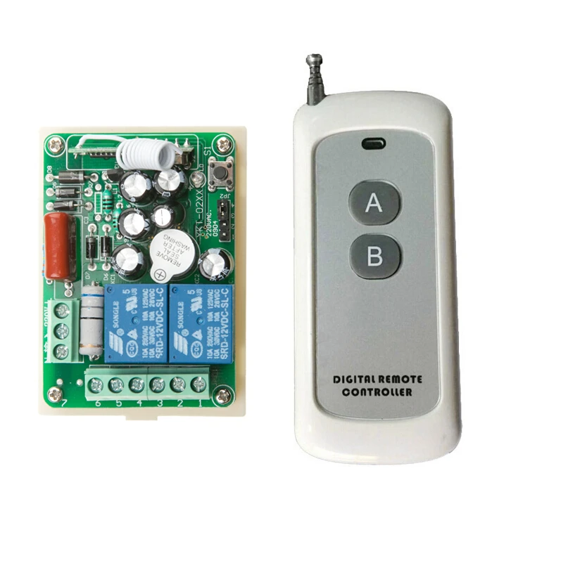 Household  AC 220 V 2 CH Wireless Remote Control Switch 1  receiver + 1   transmitter  household appliances/lamp