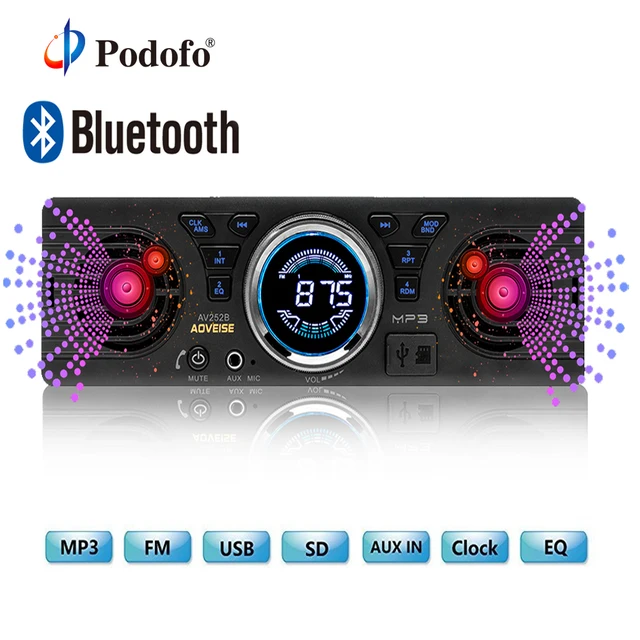 Special Offers Podofo 1-Din Car Stereo Audio In-Dash 12V Bluetooth Radio Audio MP3 Player Support USB TF AUX FM Radio Receiver AV252B Special Offers Podofo 1-Din Car Stereo Audio In-Dash 12V Bluetooth Radio Audio MP3 Player Support USB TF AUX FM Radio Receiver AV252B