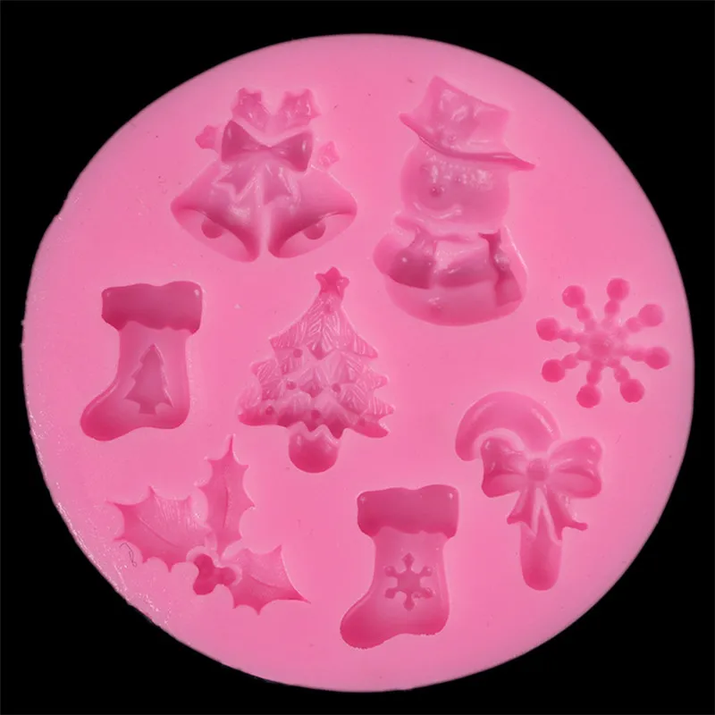 

1PC Silicone Christmas Candy Tools Cake Molds Cookie Chocolate Baking Decorating Mold Fondant Sugar Maker Cute