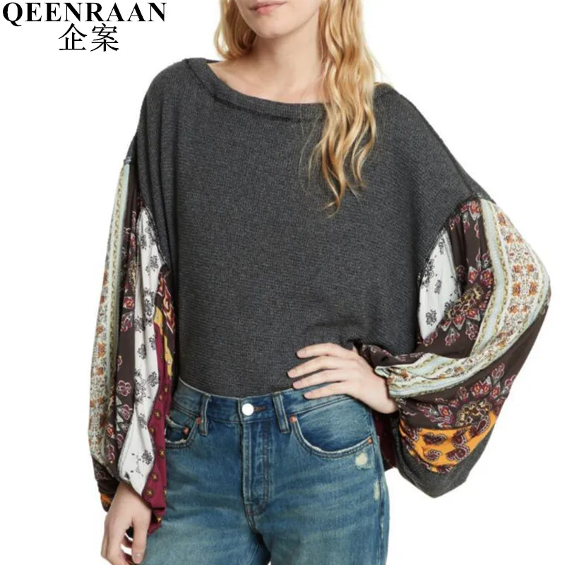 

Newest Women Pullover Cotton Loose Sweaters 2018 Femme Spring Autumn Splicing Long Sleeve Sweater Bodycon Tops For Womens