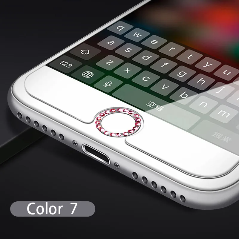 Универсальная наклейка на кнопку для дома iPhone 8 7 6 6 S Plus 5s SE Touch ID отпечаток пальца анти пот протектор для IPad Air 2 3 4 алмаз - Цвет: Color 7