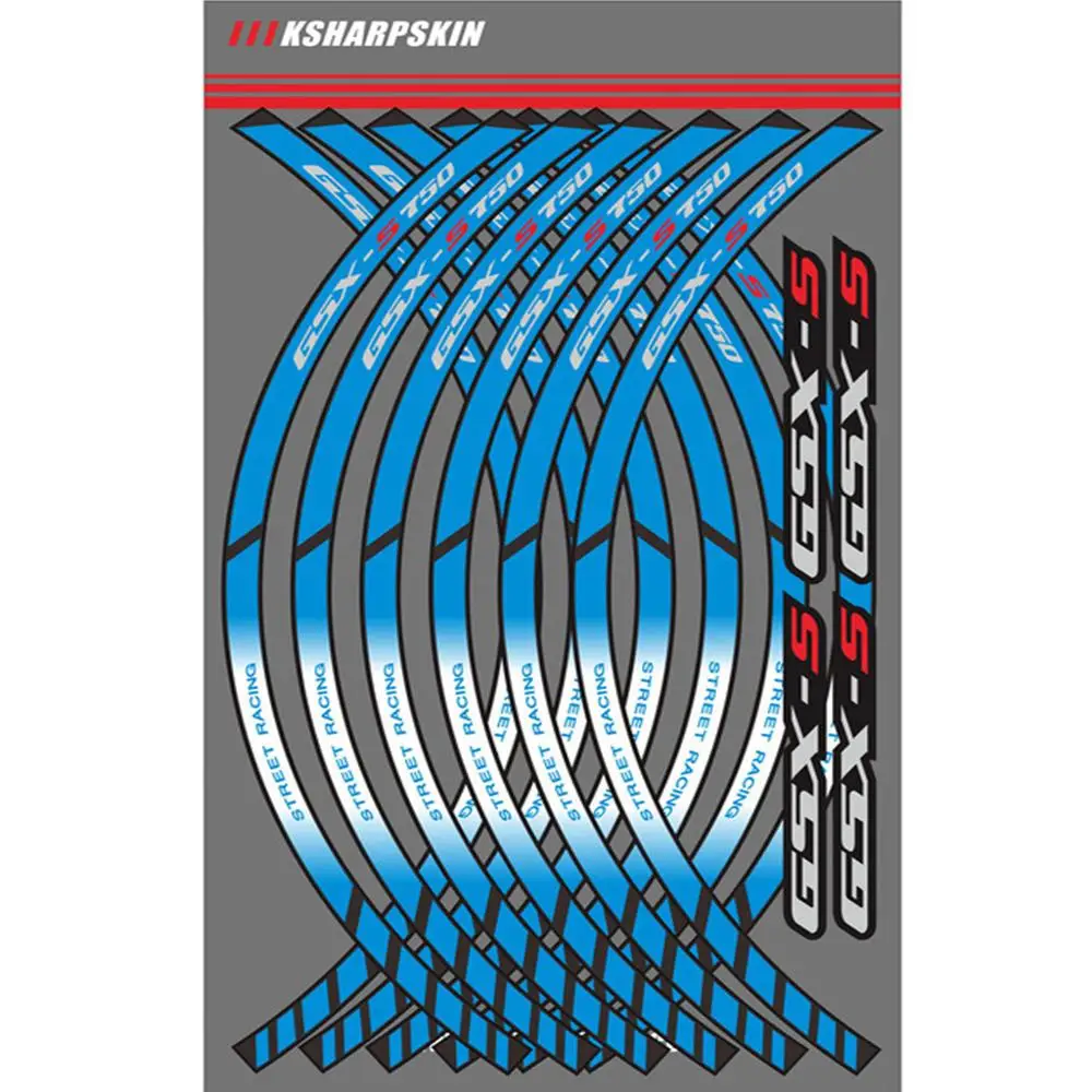 Колеса мотоцикла обода наклейки колеса светоотражающие наклейки полосы для Suzuki GSX-S750