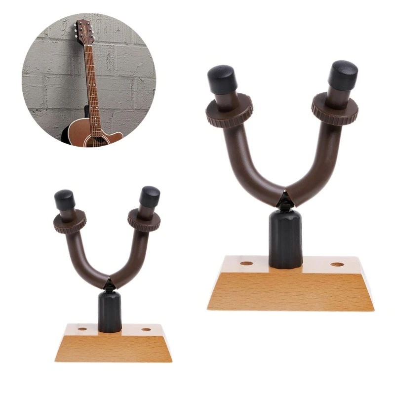 

OOTDTY Wooden Base Guitar Hanger Stand Hook Holder Bracket Wall Mount Equipment Fitting