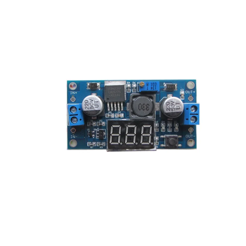

Free Shipping DC-DC Boost module digital voltmeter display LM2577 boost circuit board 3A output