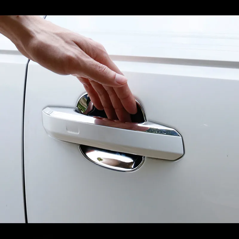 

Chrome Outer Door Handles Decoration Frame Trim Door Bowl Covers For Audi A4 B9 2017-2019 Doorknob Strips Auto Accessories