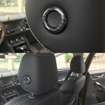 

For Skoda Superb 2016-2018 ABS Matte/Carbon Fibre Car Seat Neck Pillow Button Cover Trim Car styling Accessories 2pcs