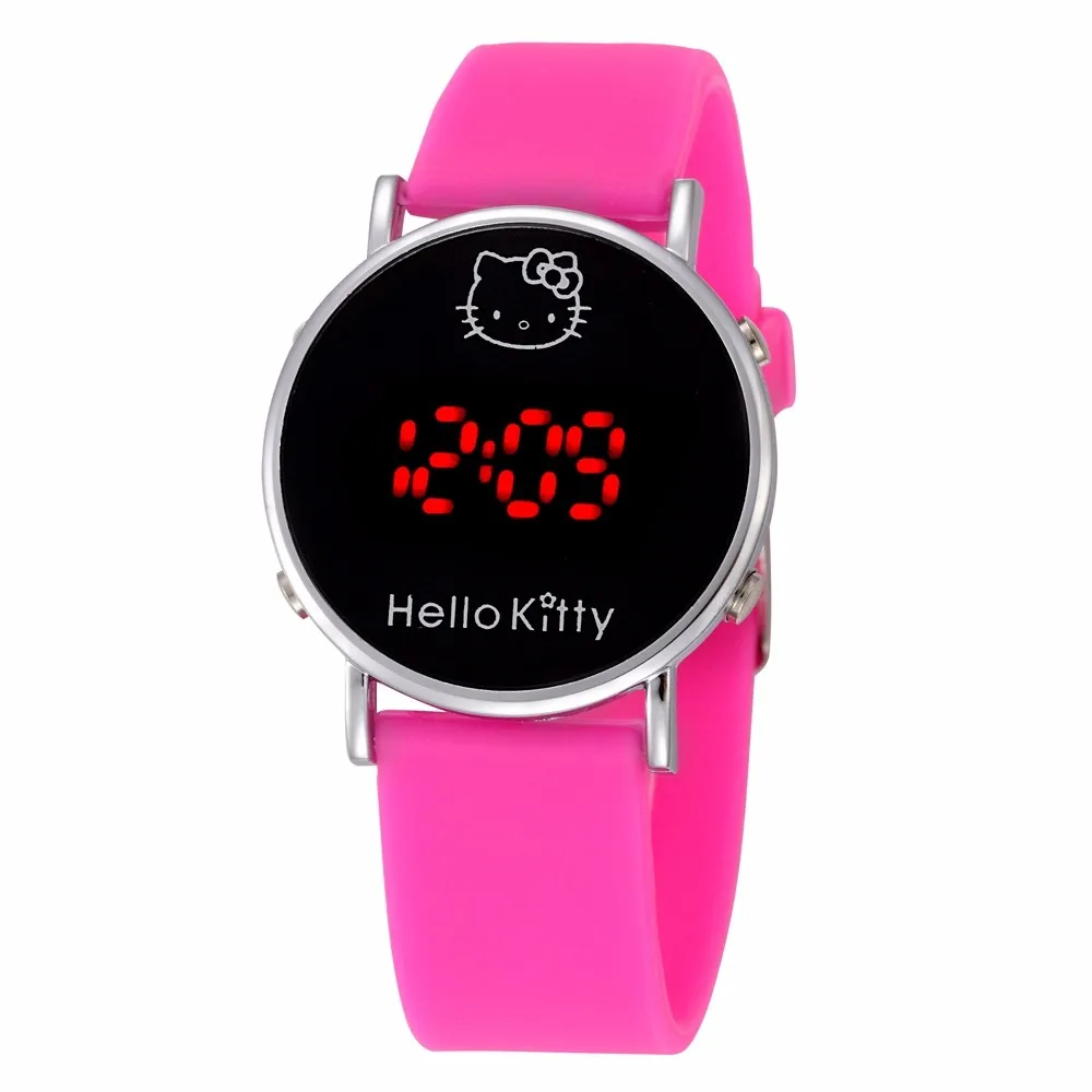 

Hot Sale Cat Cartoon Hello Kitty Watch Baby Clock Children Led Display Girl Wrist Kids Child Clock Cute Silicone Relogio Enfant