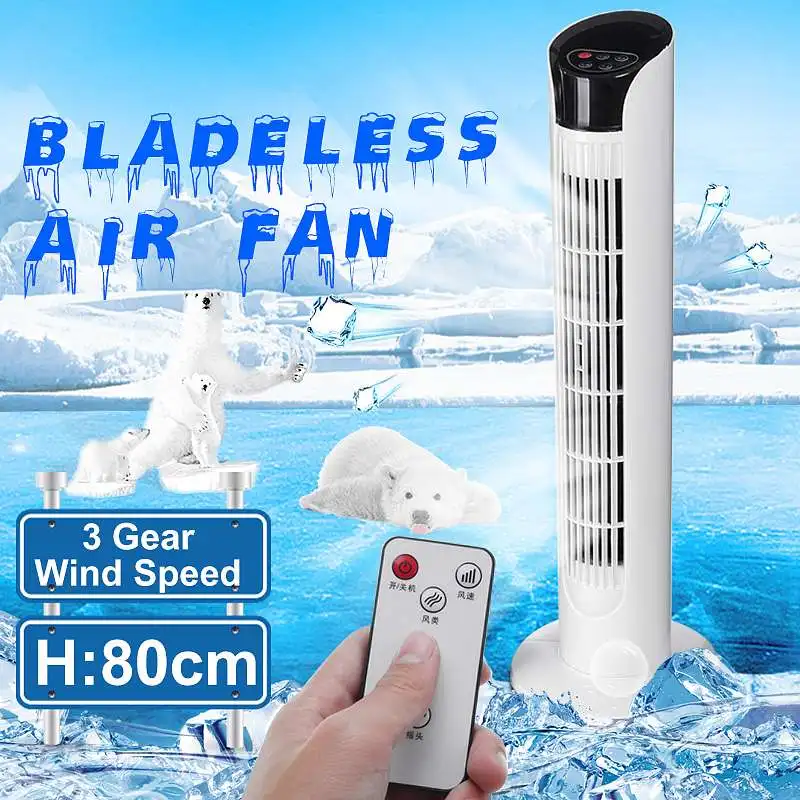 

Household Air Cooler Vertical Bladeless Fan Remote Control Air Conditioner Conditioning Cooling Fan 220V Home Office Tower Fan