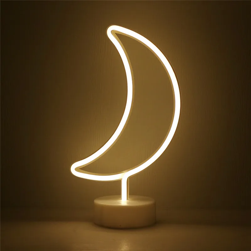 

Creative LED Moon Neon Night Light For Kids Girls Childrens Rooms Battery Power Night Lamp Table Lamp Party Decoration Lights