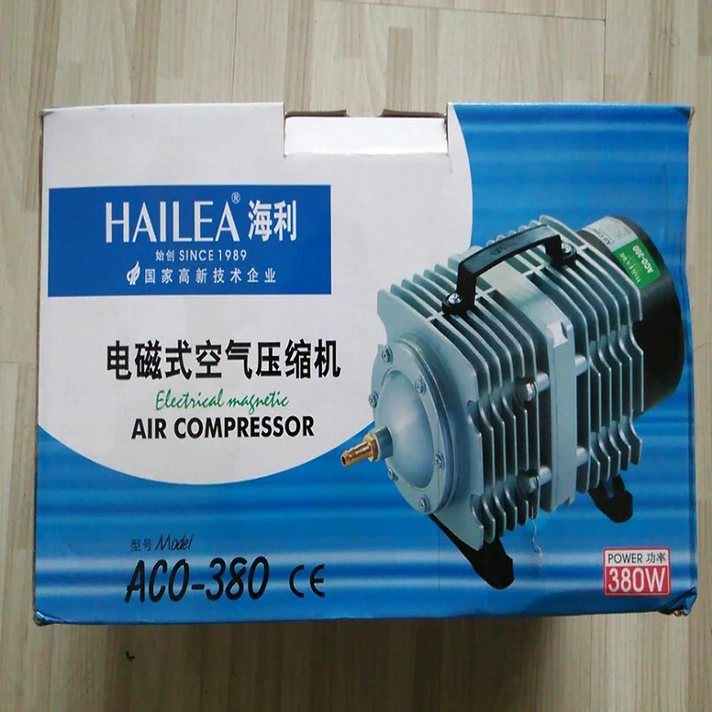 280L/min Hailea ACO-380 электрические Магнитный аквариум воздушный компрессор с 20 способ