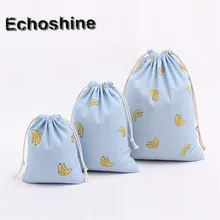 2016 Banana Printing Unisex Drawstring Bag Beam Port Storage Gift Bag High Quality Casual