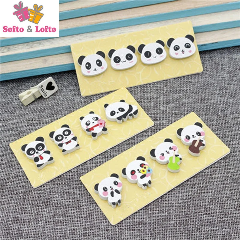 12 шт. деревянные магнитные наклейки с пандой и медведем/Детские забавные