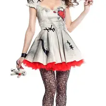 Костюм на Хэллоуин для девочек Для женщин Платье для косплея кукла вуду костюмы для взрослых костюмированный бал Disfraz Хэллоуин вампира
