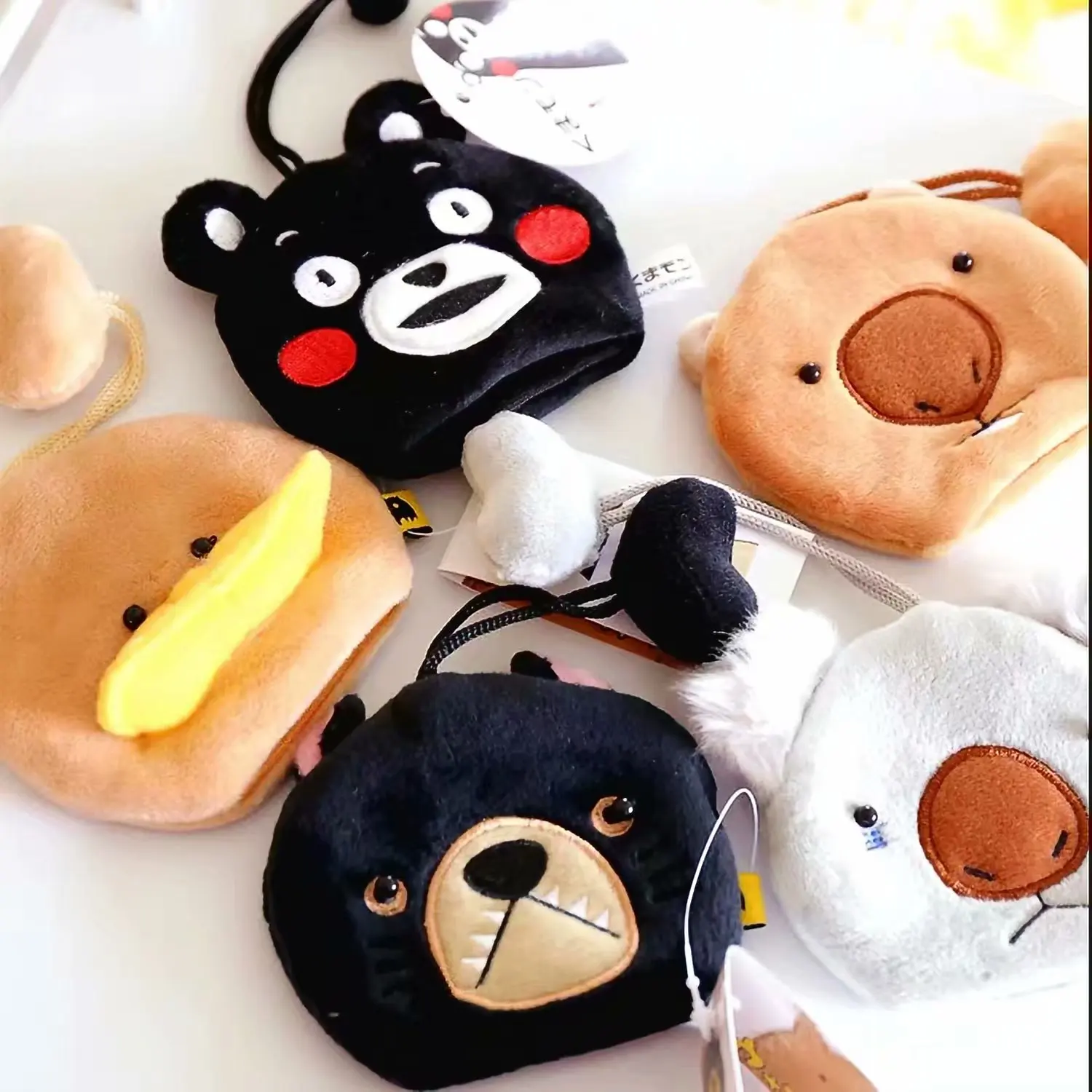 

Cartoon Cute Kumamon Koala Duckbill Marmot Black Bear Plush Key Chain Key Ring Key Holder Key Cover Accessories&Pendant