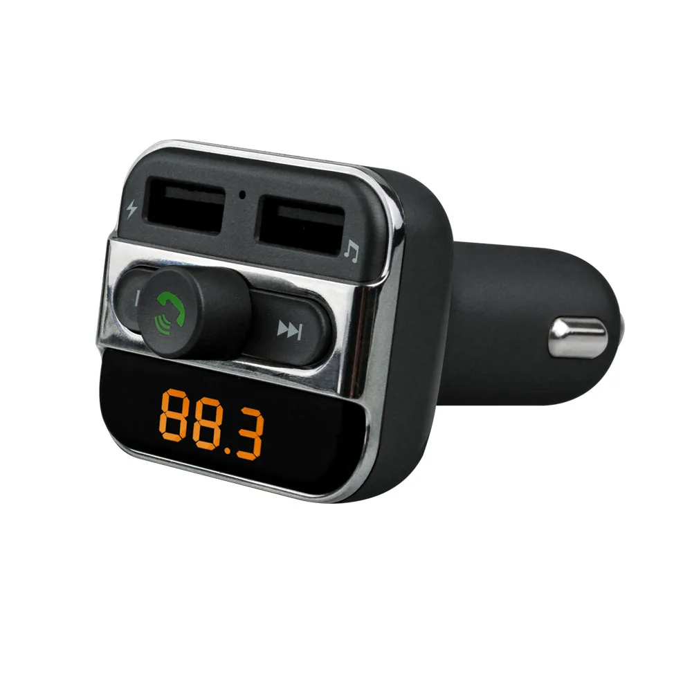 

Bluetooth Handsfree Car Kit + FM Transmitter Dual USB Charger Audio MP3 Player Accesorios de coche #YL5