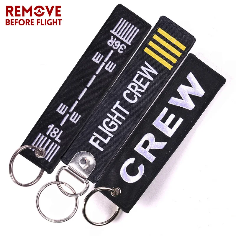 Remove Before Flight Red Embroidery Key Chain
