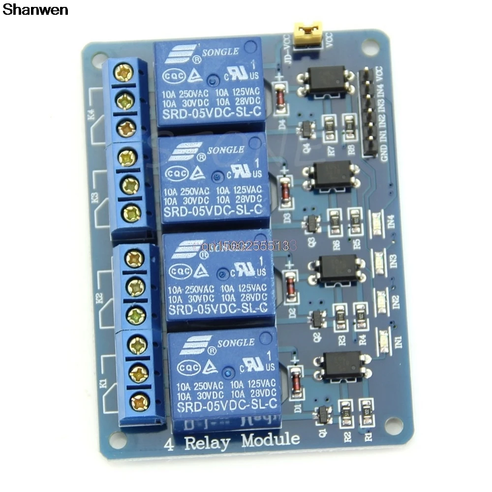 5 V 4-канальный Релейный модуль с оптопары для ПИК/AVR/51 для Arduino один чип