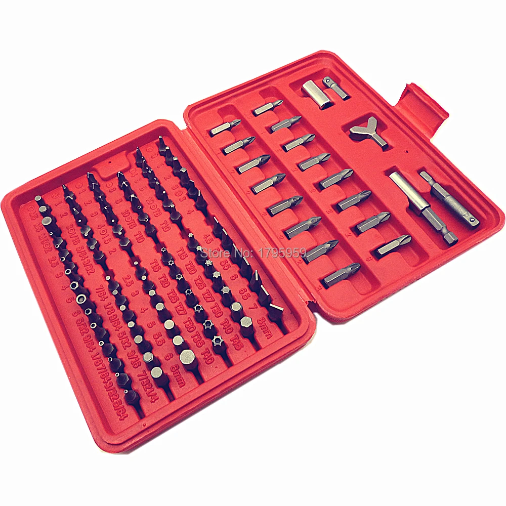 

100 Piece Security Screwdriver Bit Set Tamper Proof Torx Tamper Hex Key Phillips Slotted Tri Wing Screw Driver Bit Torx Pozi