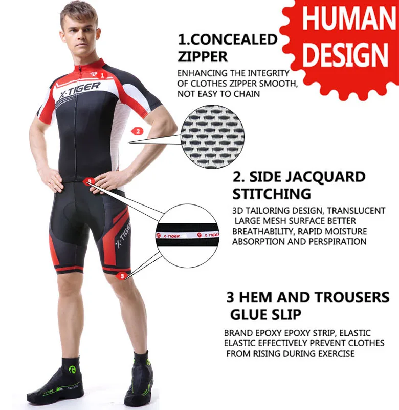 Большой летний комплект для велоспорта X Tiger 100% полиэстер MTB одежда гонок Maillot Ropa