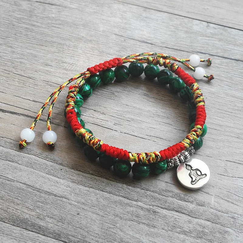 Женский и мужской браслет из малачита бусин 2 шт./компл.|strand bracelets|mala braceletbracelet lucky |