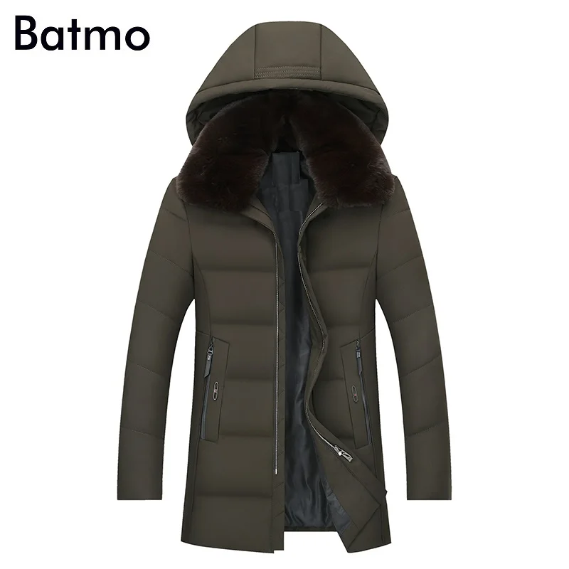 Batmo 2018 Новое поступление высокое качество 90% белый утиный пух с капюшоном куртки