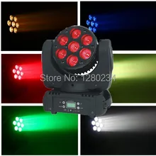 Супер ярко-mini 7x12 Вт rgbw 4in1 led переносное потолочное освещение дежурное освещение dmx dj оборудование с 4 в 1 кейс светильник для диско вечеринки