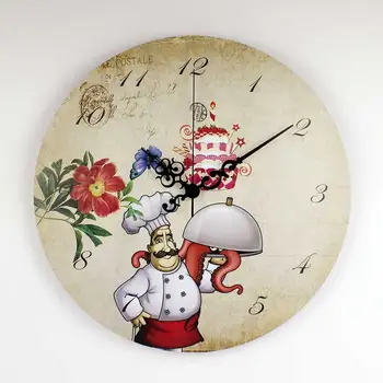 

Cartoon Kitchen Wall clock With Waterproof Clock Face Warranty 3 Years More Quite Dining Hall Decorative Wall Clock Watch