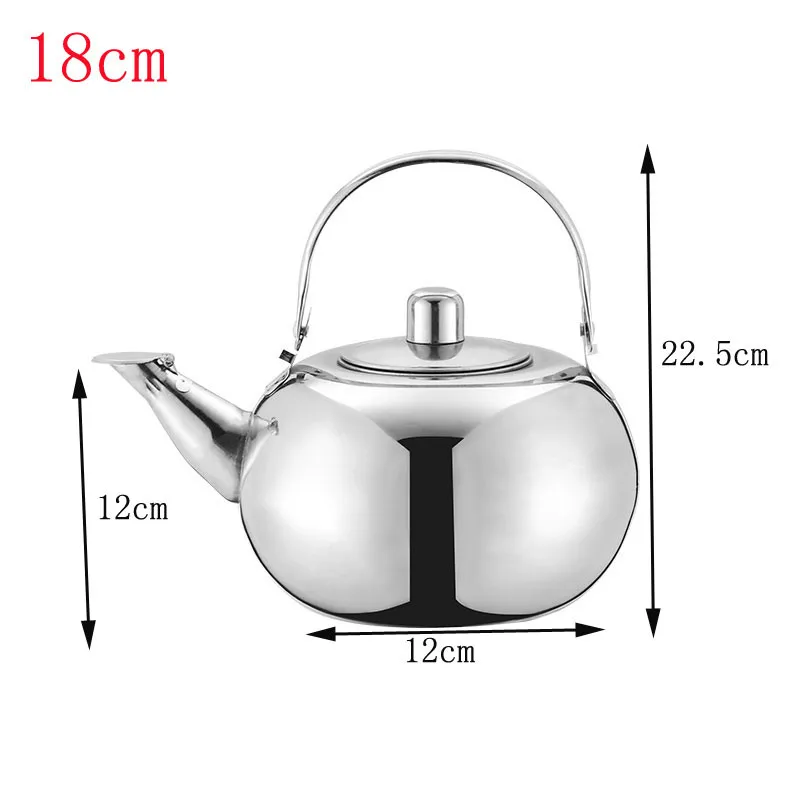 Нержавеющая сталь Золотой чайник кофейник чайник с чайным листом заварочный фильтр Кофеварка большой емкости чайный набор кунг-фу чайник - Цвет: Silver 18cm 1.8L