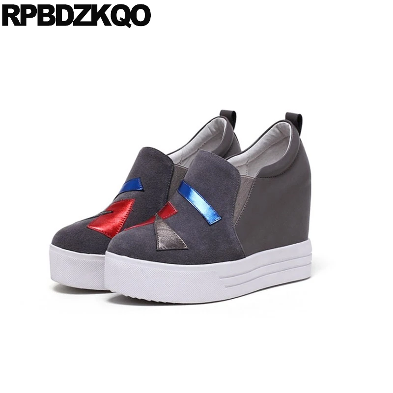 

pumps size 33 ultra platform wedge shoes ladies casual creepers round toe extreme super increase harajuku hidden high heels