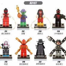 480 шт. x0107 Капитан Америка 3 Железный Человек-паук Gwen Зеленый Гоблин тени Доктора Осьминога Игрушка совместима с