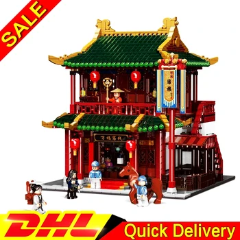 

XINGBAO 01022 3046Pcs Chinese Style Building The Wanfu Inn Set Building Blocks Bricks New Kids Gifts leleings Christmas Toys