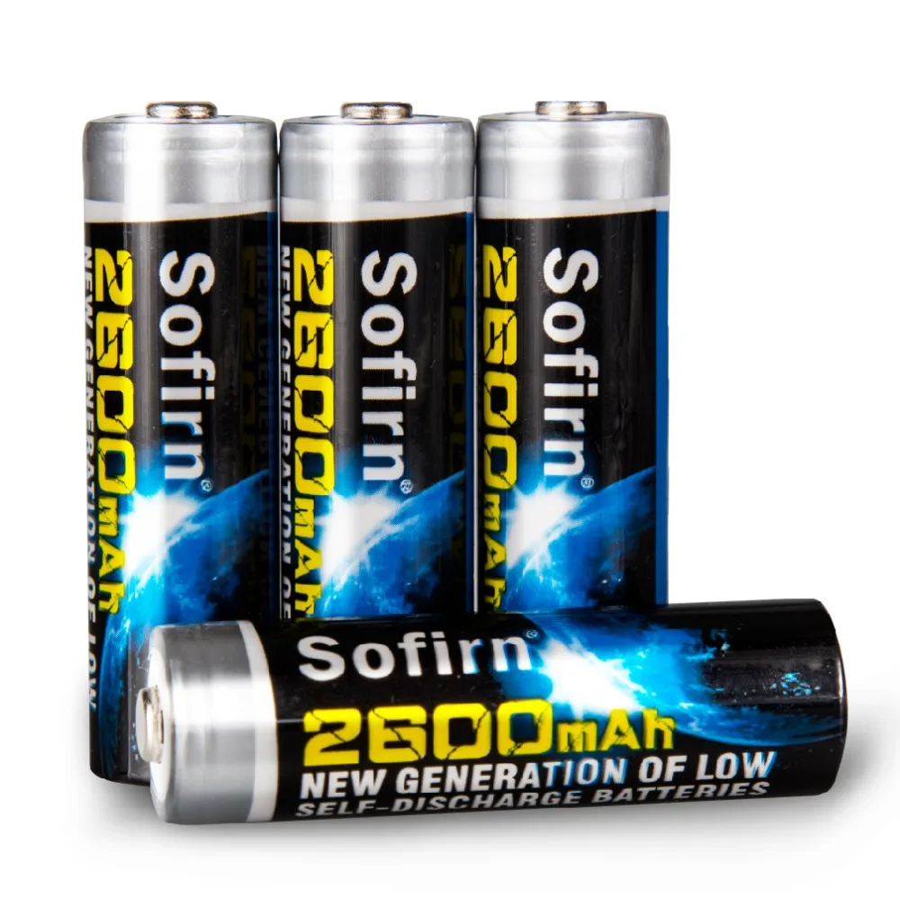 Sofirn 1 2 V AA 2600mAh перезаряжаемая батарея Nimh верхняя 2A батареи для светодиодного