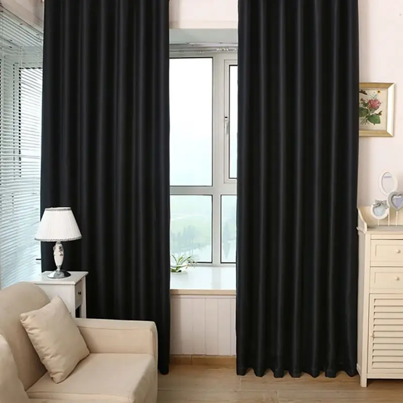 

2018 Pure Color Full Curtain Shade Blackout Thermal Insulated Curtain