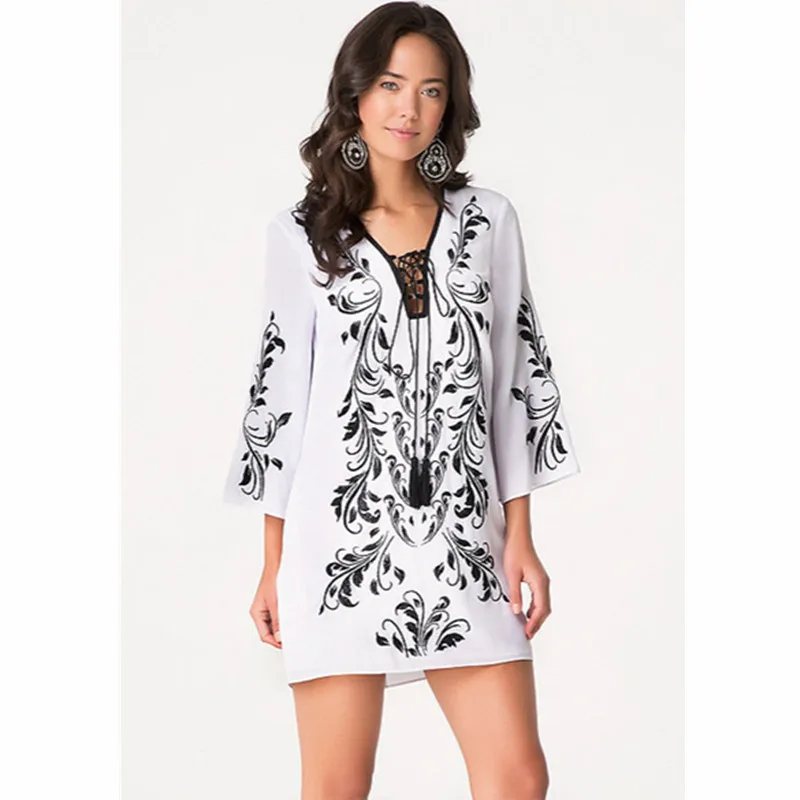 2016 New Brand Hot Sale Summer Latest Design Women Clothing White 3/4