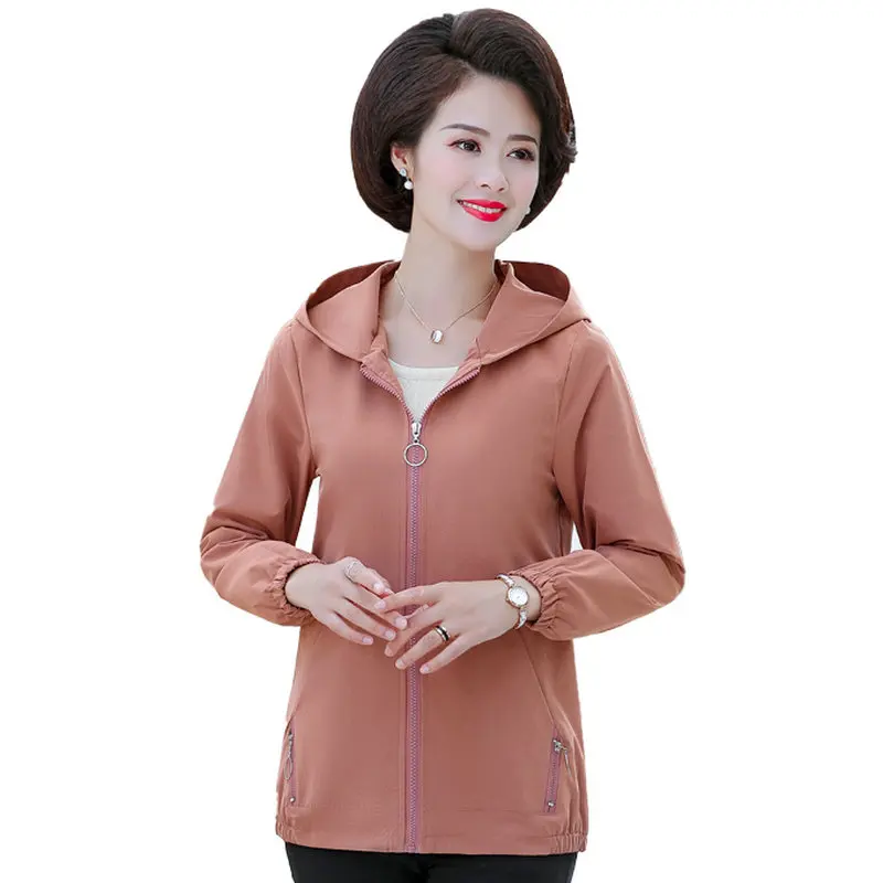 Autumn Women Casual Hooded Jackets Green Pink Wine Red Hood Coat Female Plain Colour Zipper Front Outerwear Woman Clothes Spring