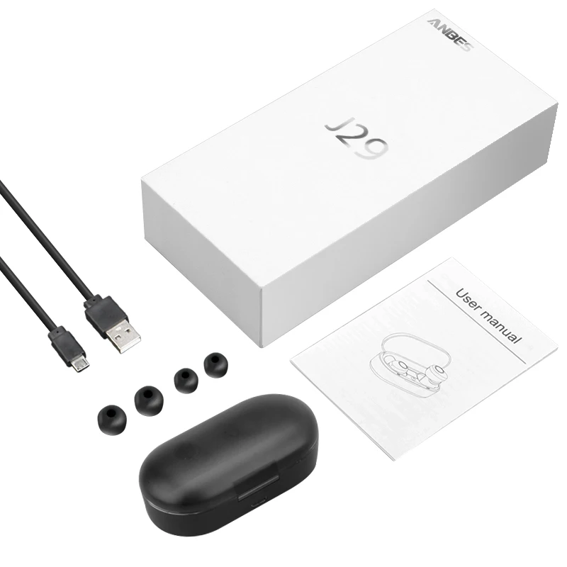ANBES наушники вкладыши TWS Мини Bluetooth V5.0 стерео Беспроводной Бизнес гарнитура С