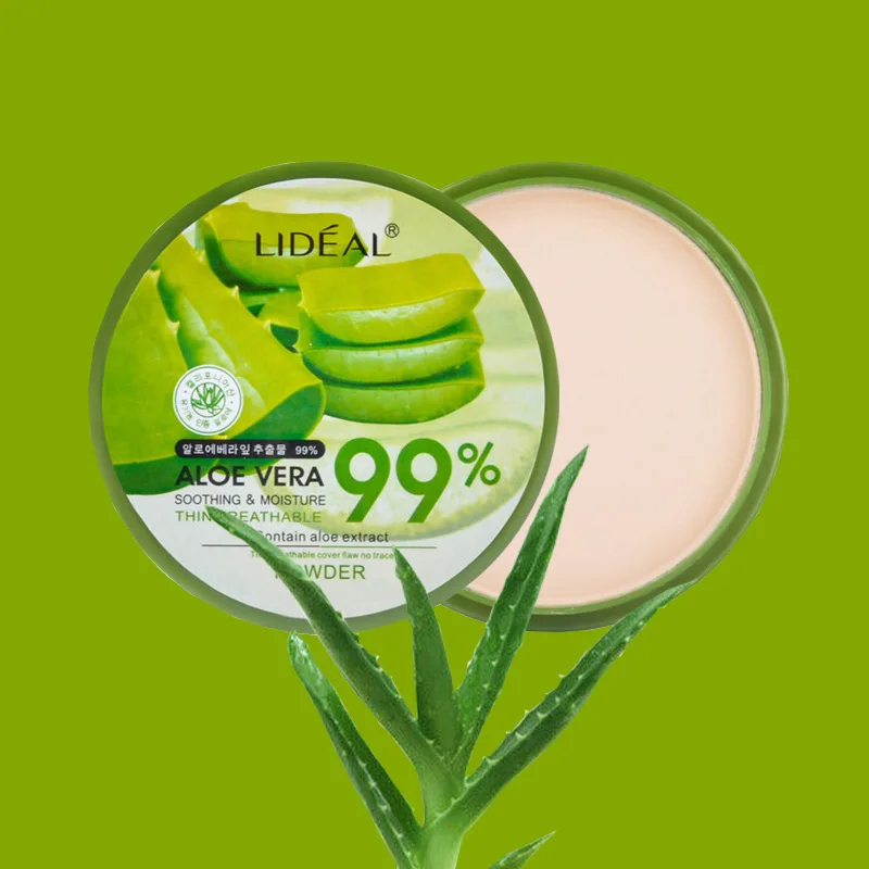 

3 Colors Aloe Moisturizing Smooth Foundation Pressed Powder Makeup Concealer Pores Cover Whitening Face Powder