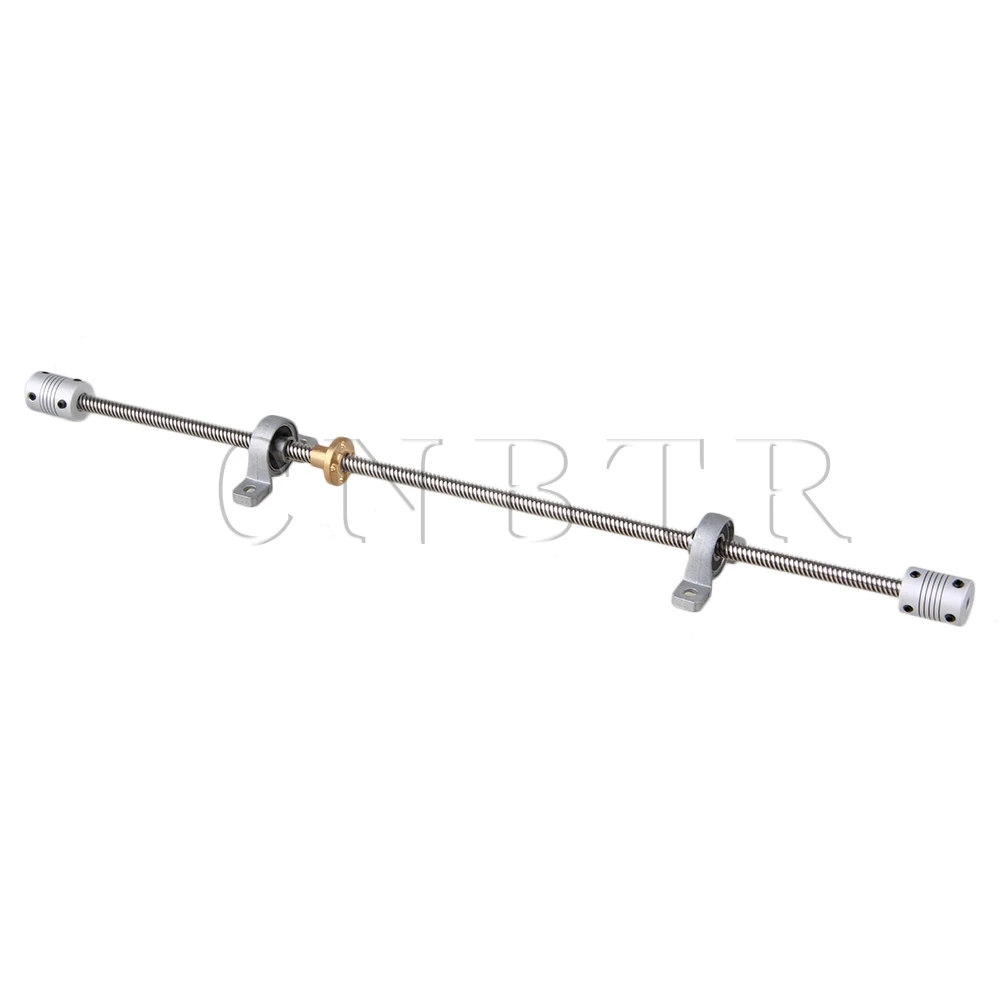 

CNBTR Horizontal 400mm 8mm Lead Screw Shaft Coupling Bearing Pillow Block Set