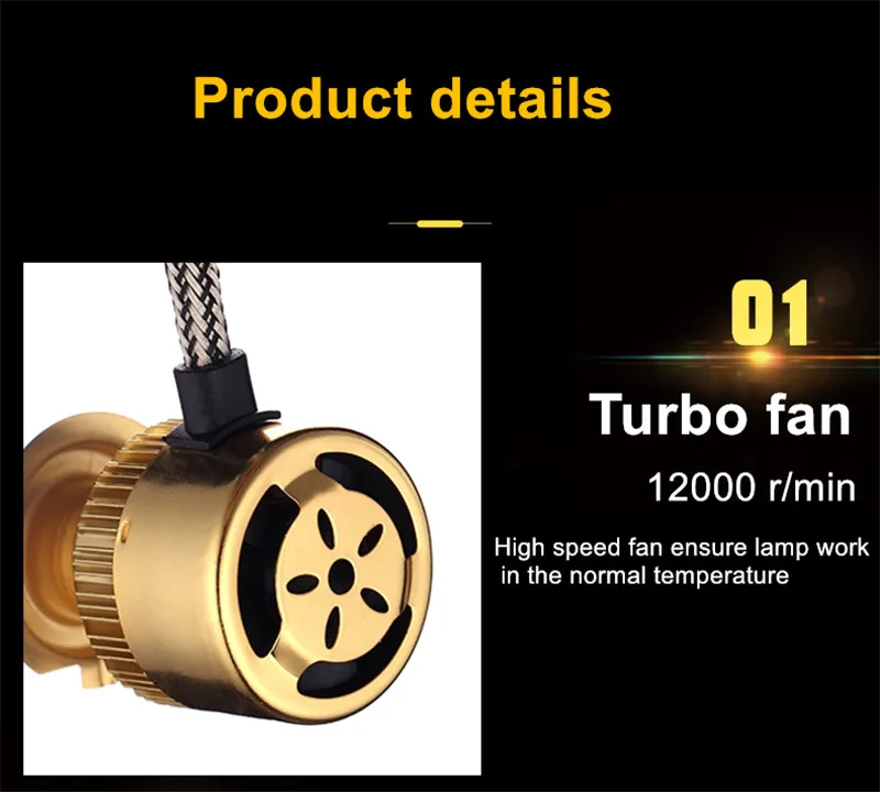 CROSSLEOPARD White Gold Color 12V 10000LM H4 H7 H1 H8 H9 H11 Led Car Headlight 3000K 6000K Dual Color Led Headlamp Auto Bulbs  (7)