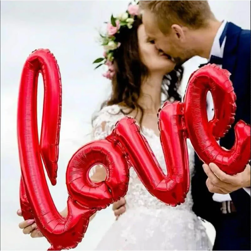 

LOVE Letter Foil Balloon Heart Anniversary Wedding Valentine Day Balloons Heart For Birthday Party Decoration Photo Props XNS6