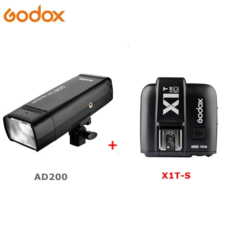 GODOX AD200 ttl 2,4G HSS 1/8000s карманная Вспышка Speedite светильник с двойной головкой 200Ws с X1T передатчиком Литиевая Батарея Вспышка светильник - Цвет: AD200 With X1T-S