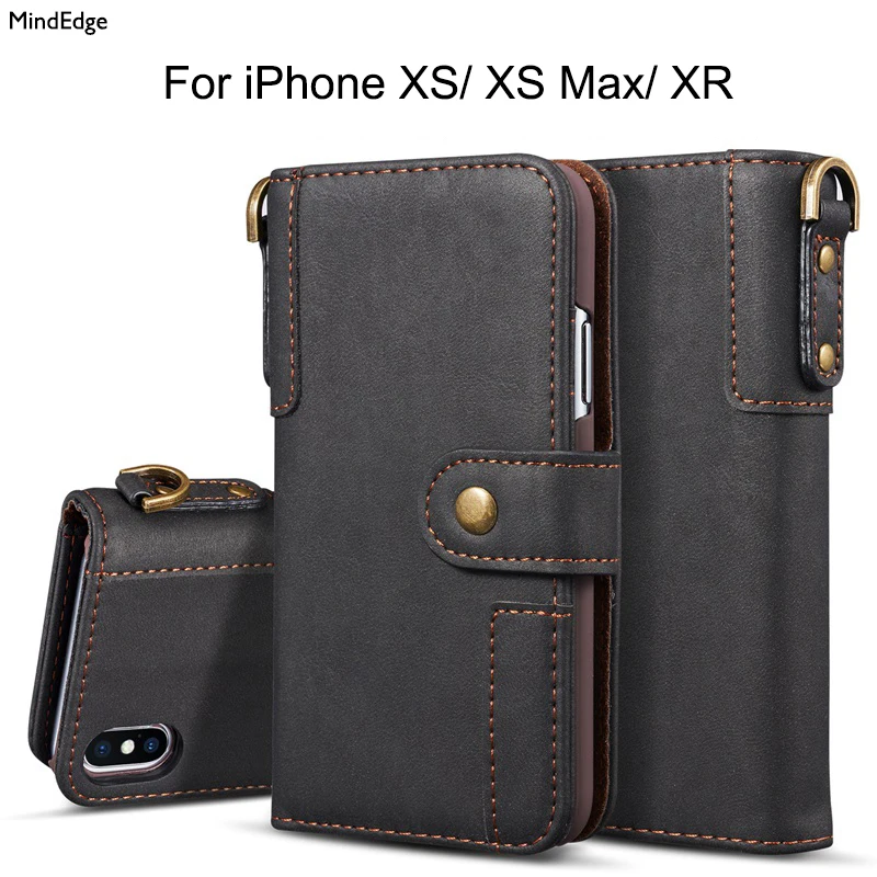 Флип-чехол-кошелек для iPhone XS Max роскошный Ультратонкий чехол из натуральной кожи