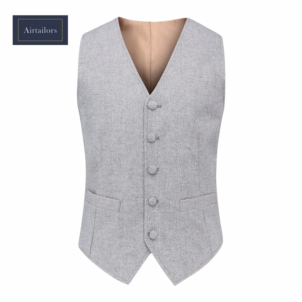 2018 Vintage Light Gray tweed Vests Wool Donegal British