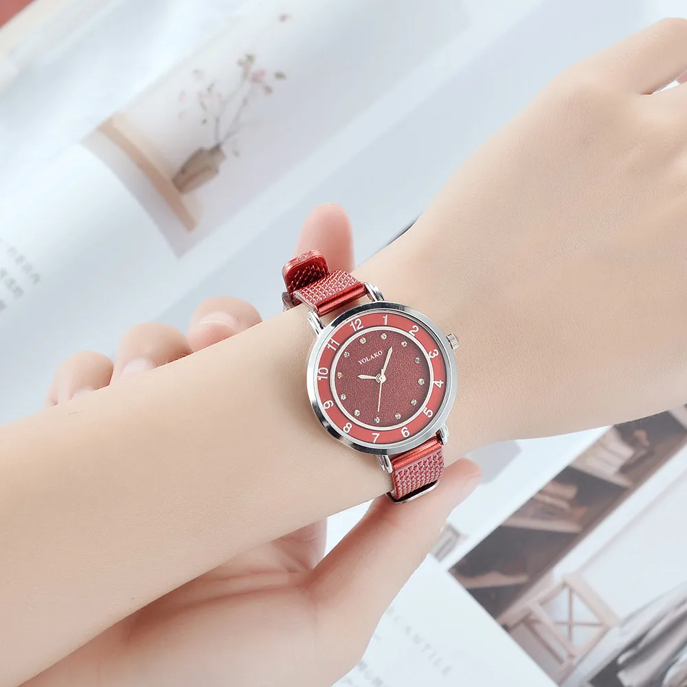 YOLAKE кварцевые наручные часы Reloj hombre женские с алмазным цифровым циферблатом