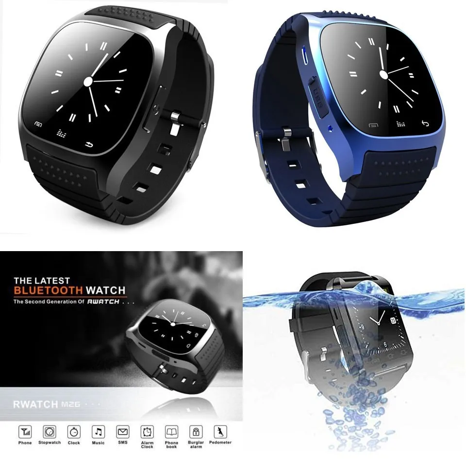 Оригинальные Смарт-часы Smarcent M26 с Bluetooth, роскошные умные часы с циферблатом, SMS, напоминают шагомер, наручные часы, умные часы