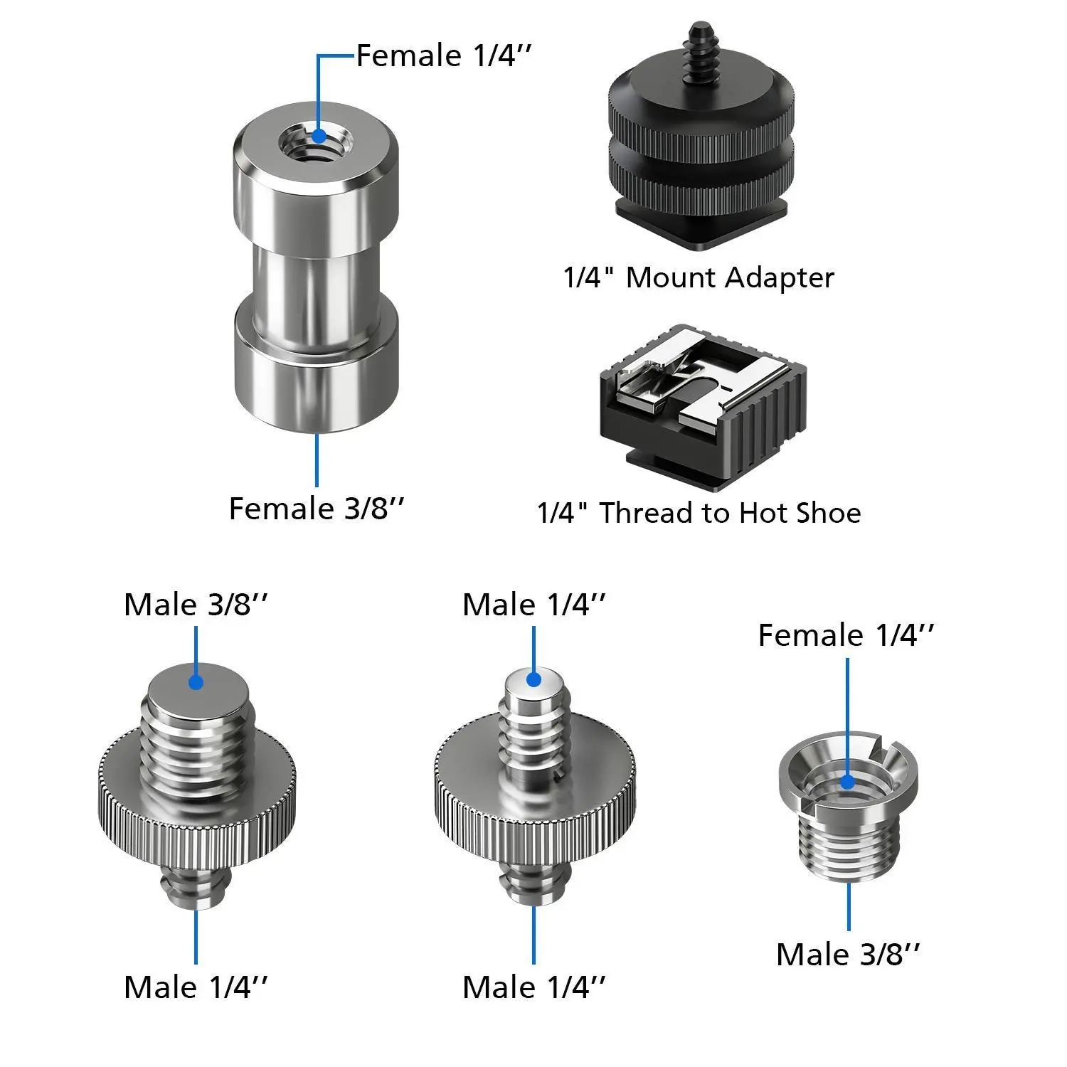 Винт для камеры, 22 шт. 1/4 дюймов и 3/8 дюймов конвертер резьбовые винты адаптер Крепление камеры горячий башмак крепление на 1/4 Набор для камеры