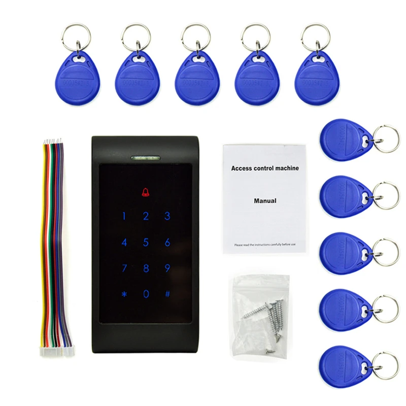 

DANMINI 125Khz RFID Keypad Access Control System Digital Keyboard Door Lock Controller RFID Card Reader Door Opener+10 rfid tag