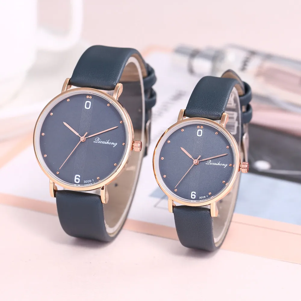 

Couple Watch Relogio 2PCS Couples Fashion Leather Band Analog Quartz Round Wrist Watch Watches Zegarek Meski