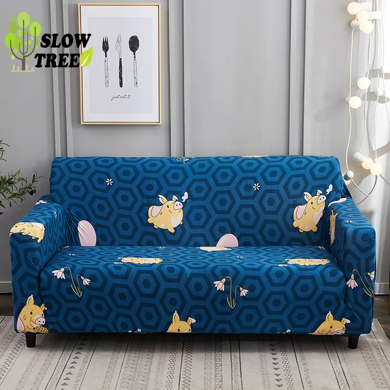 

Slow Tree Printed Elastic Sofa Cover for Living Room Non-slip Couch Cushion Modern Carton 1 Piece for 1/2/3/4 Seat Polyester